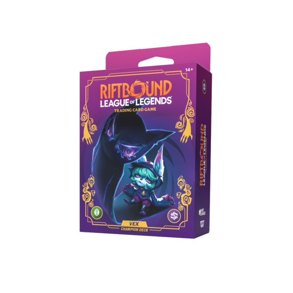 Riftbound Champion Deck Vex Schrägansicht nach rechts - TCG Kartendeck aus Set 3 Unleashed im Amzicards Shop