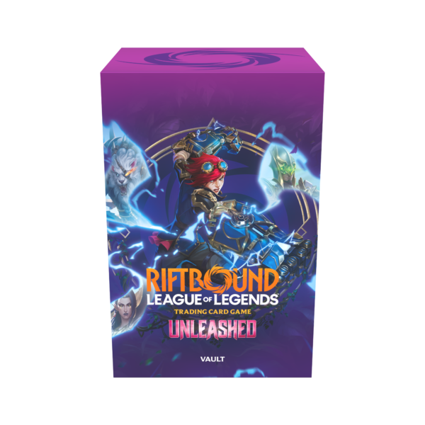 Riftbound Set 3 Unleashed Vault Frontalansicht - Hochwertige TCG Aufbewahrungsbox bei Amzicards kaufen
