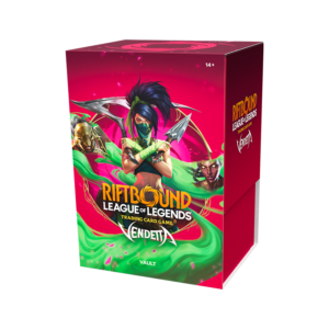 Riftbound Set 4 Vendetta Vault Box in der Schrägansicht rechts – Exklusives TCG Sammler-Produkt bei Amzicards