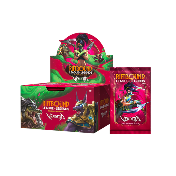 Riftbound Set 4 Vendetta Booster Display Frontalansicht - OVP TCG Display bei Amzicards vorbestellen