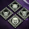 Ivern Token Set für Riftbound mit Bird Cat Dog und Poro Motiven aus Seidenfilament inklusive Samtbeutel